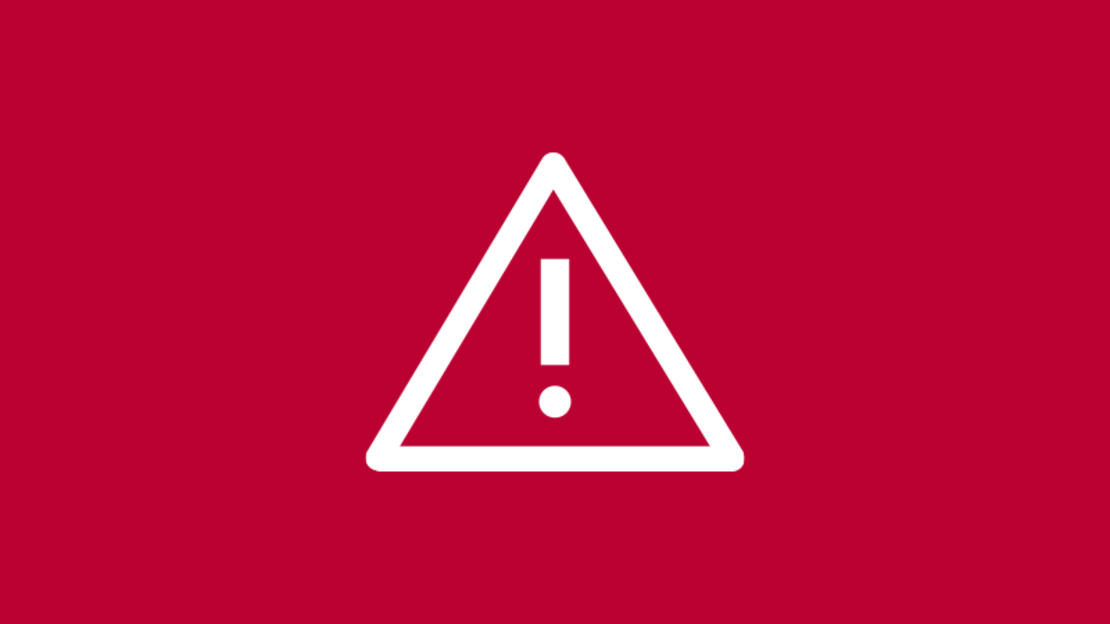 Rotes Icon mit einem weißen Dreieck und Ausrufezeichen als Warnsymbol