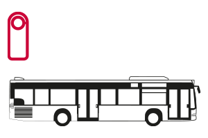 Grafik: Buswerbung im Fahrzeuginneren mit SwingCards