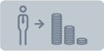 Grafische Darstellung einer Person und Kleingeld